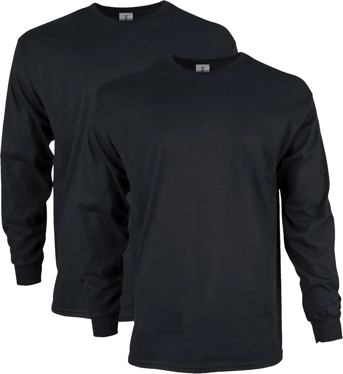 Gildan Men's Ultra Cotton Long Sleeve T-Shirt, Style G2400, Multipack, Black (2-Pack), Medium