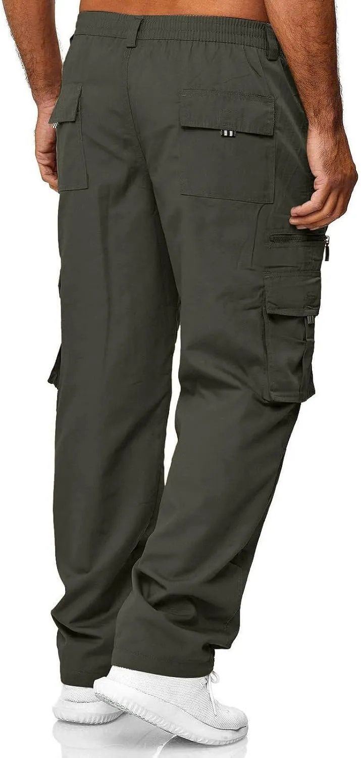 GOFULY Men Cargo Pants Work Ripstop Stretch Slim Fit Sweatpants with Pockets Special Occasions Pants Athletic Baggy Pants