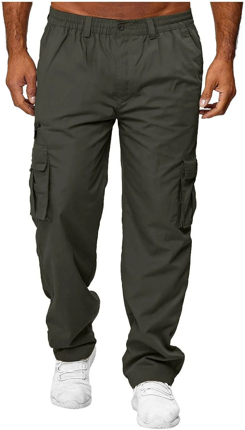 GOFULY Men Cargo Pants Work Ripstop Stretch Slim Fit Sweatpants with Pockets Special Occasions Pants Athletic Baggy Pants