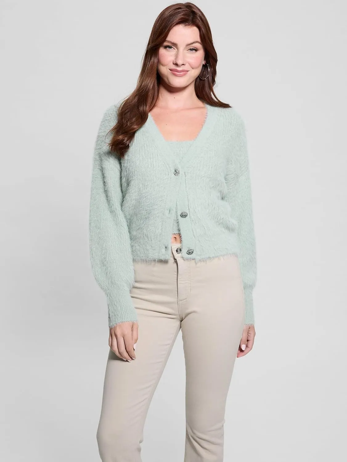 GUESS Women's Long Sleeve Keyla Cardigan Sweater