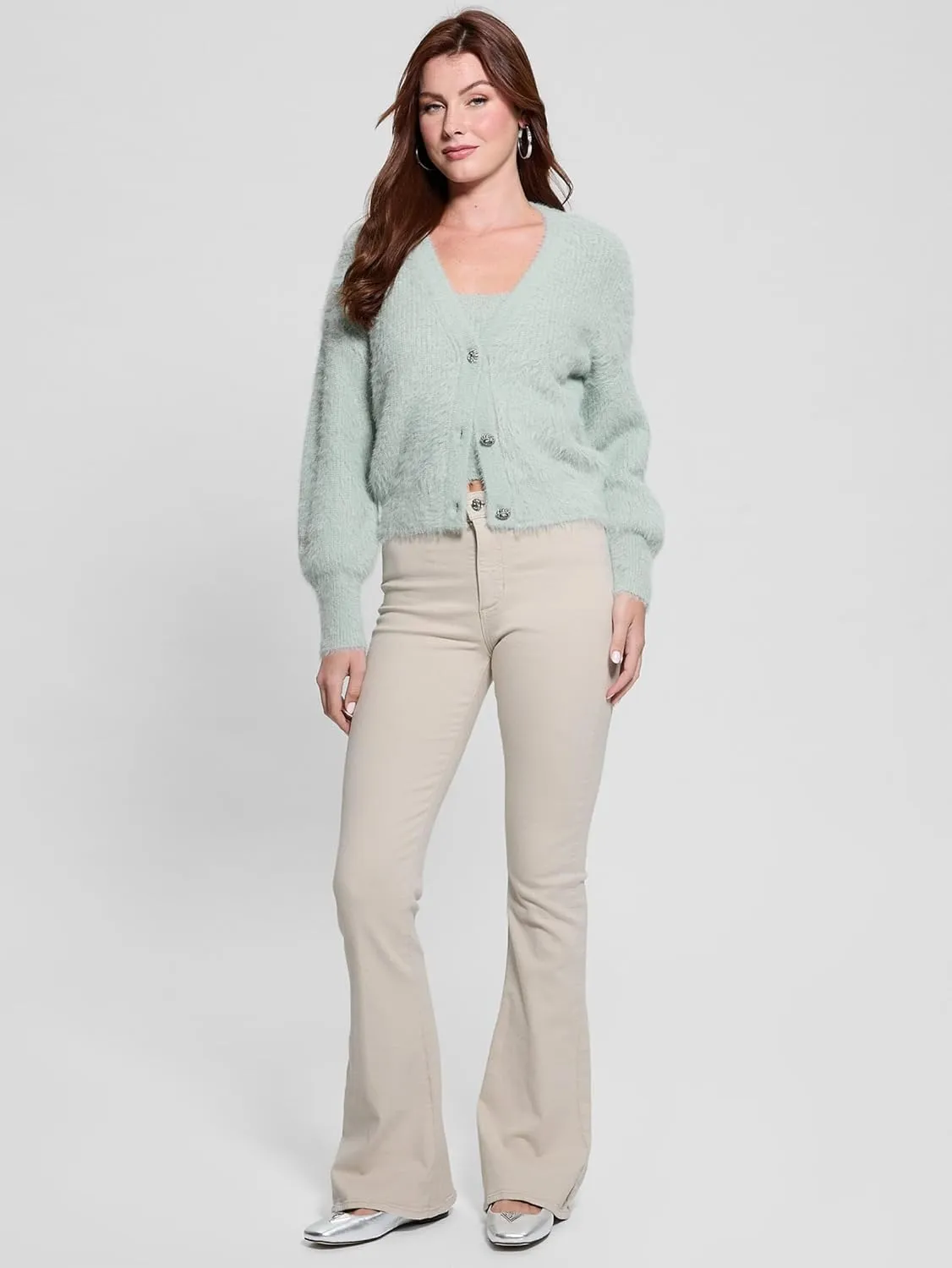 GUESS Women's Long Sleeve Keyla Cardigan Sweater