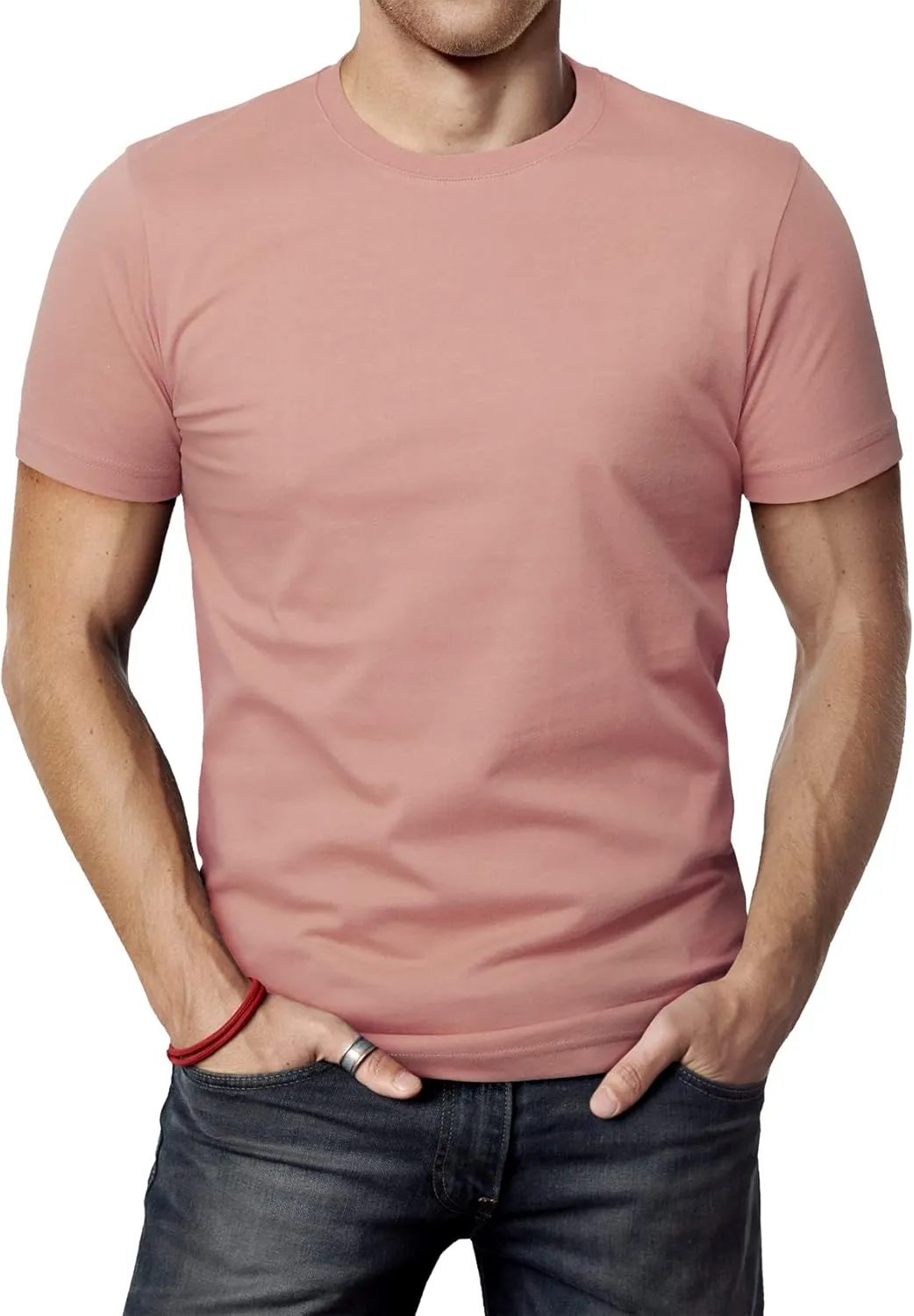 H2H Mens Casual Slim Fit Short Sleeve T-Shirts Soft Lightweight V-Neck/Crew-Neck Size XS to 3XL