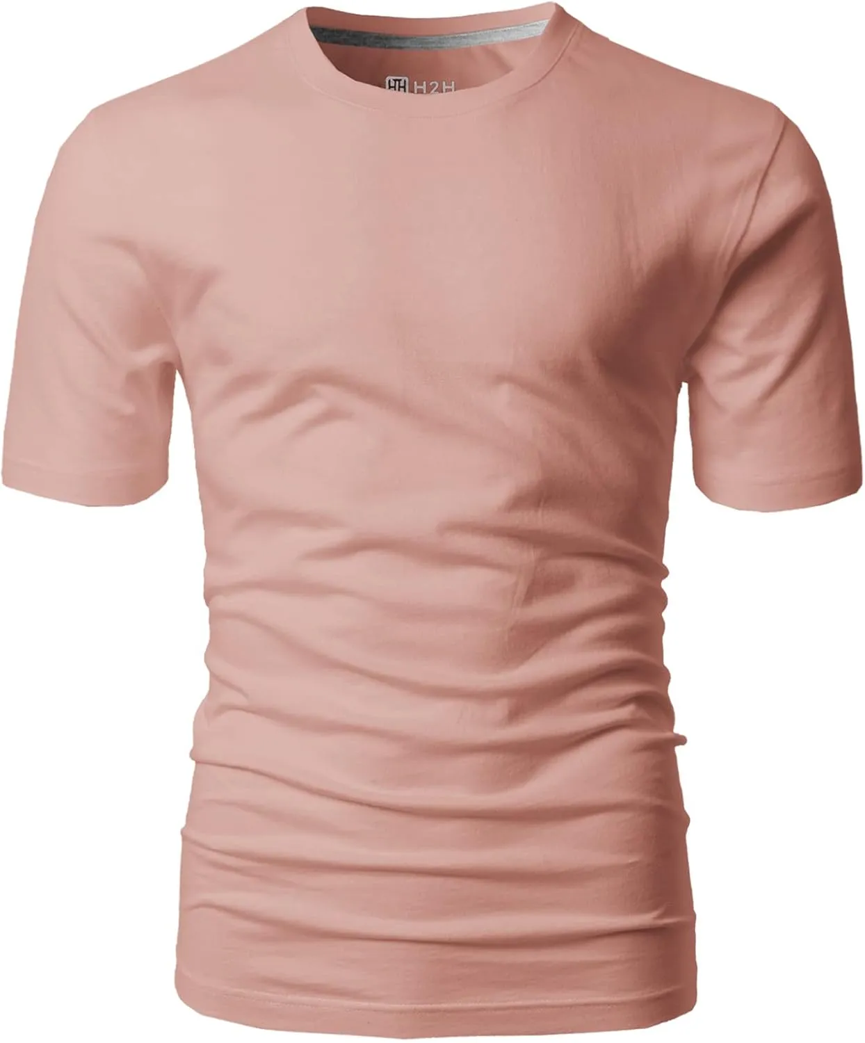 H2H Mens Casual Slim Fit Short Sleeve T-Shirts Soft Lightweight V-Neck/Crew-Neck Size XS to 3XL