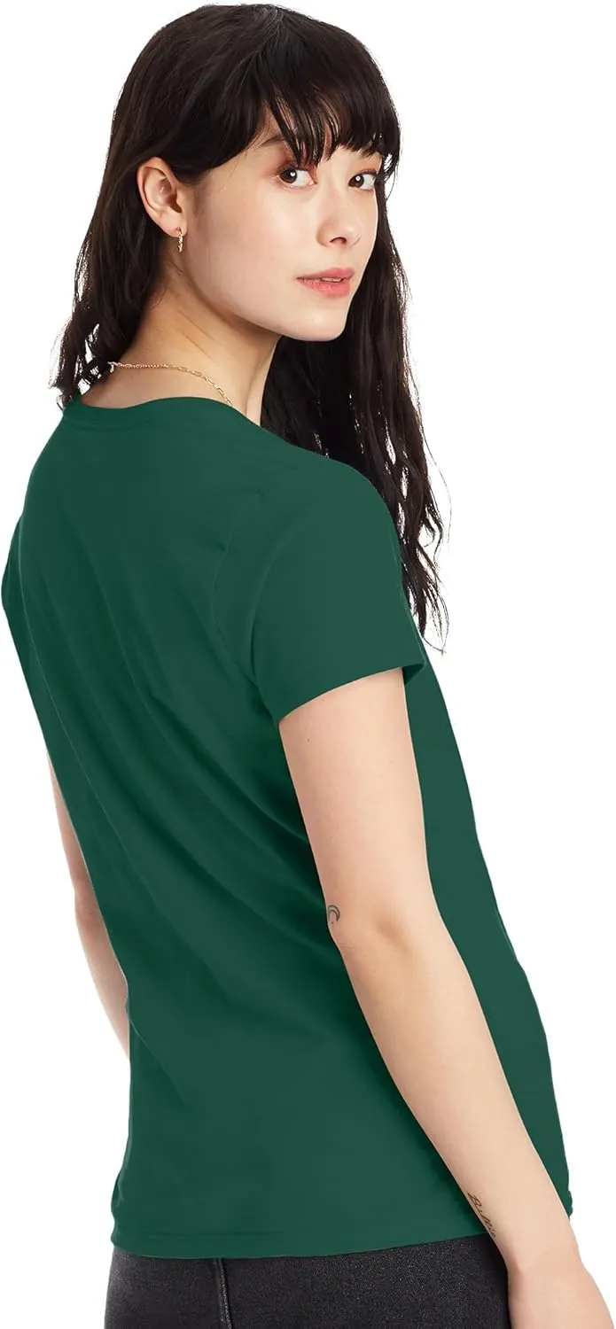 Hanes Perfect-T V-Neck T-Shirt, Cotton Short Sleeve Tee for Women, 1 or 2 Pack