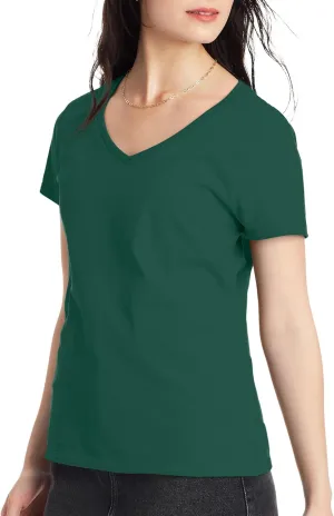 Hanes Perfect-T V-Neck T-Shirt, Cotton Short Sleeve Tee for Women, 1 or 2 Pack