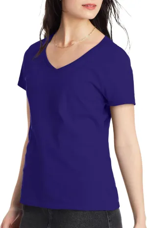 Hanes Perfect-T V-Neck T-Shirt, Cotton Short Sleeve Tee for Women, 1 or 2 Pack