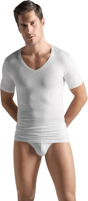 Hanro Men's Cotton Superior V-Neck Shirt