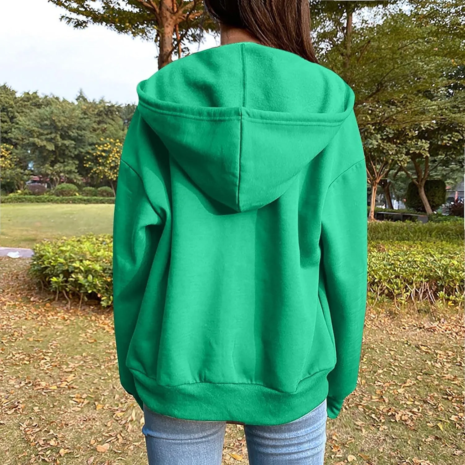 Hoodies Sweatshirts for Women 2024 Casual Long Sleeve Shirt Zip Up Fleece Hoodie Jacket Coat Fall Clothes with Pocket