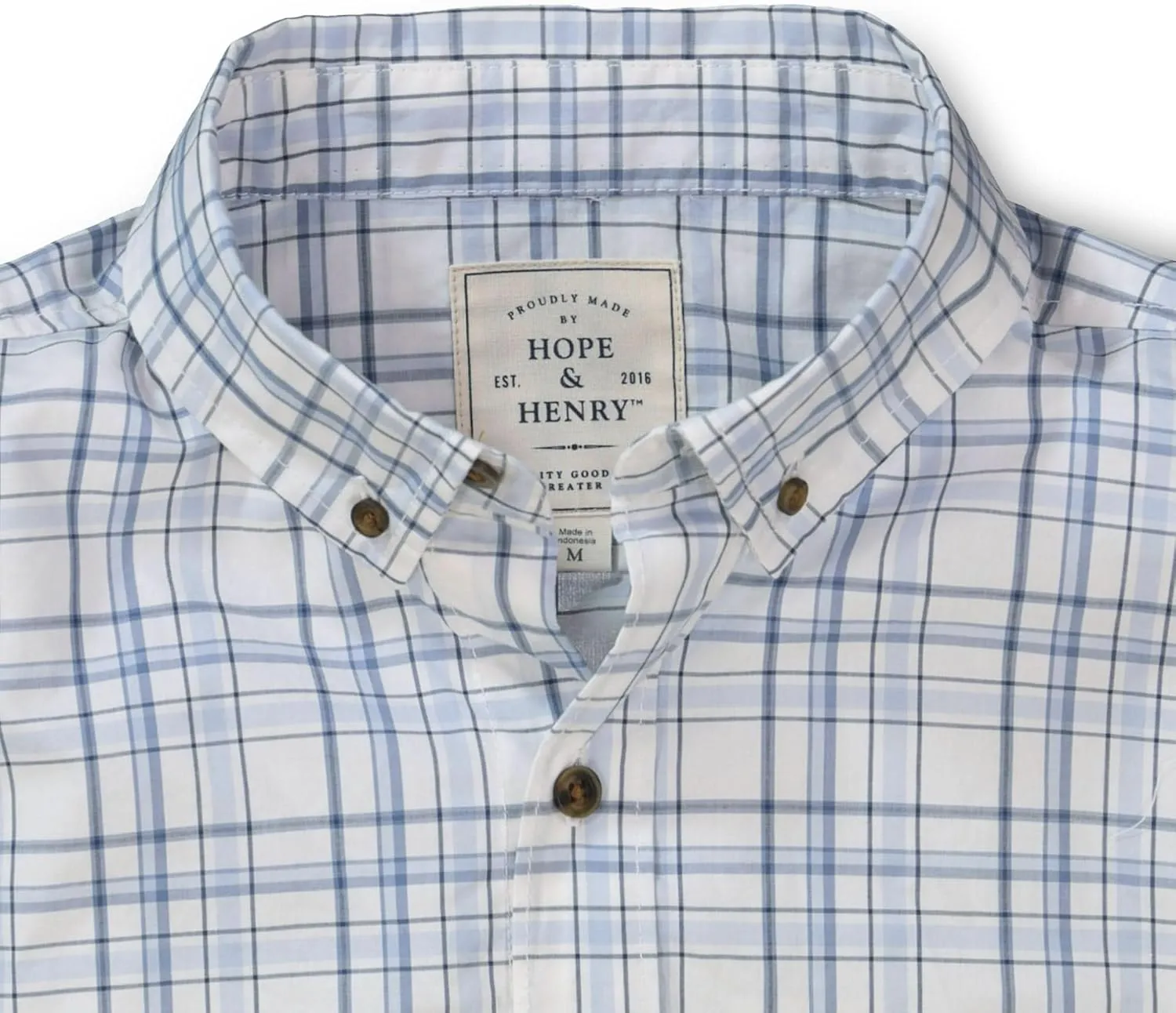 Hope & Henry Men's Long Sleeve Poplin Button Down Shirt