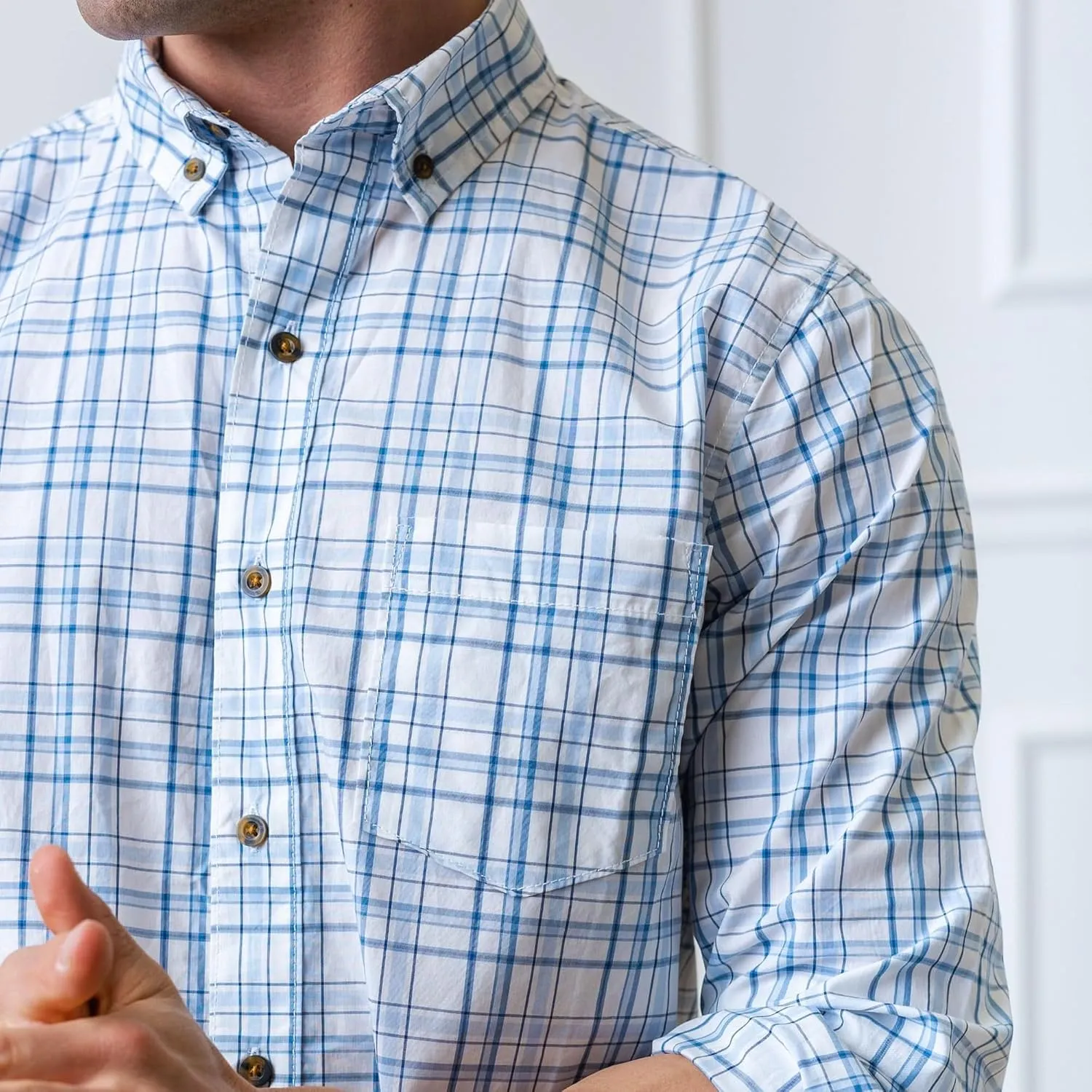 Hope & Henry Men's Long Sleeve Poplin Button Down Shirt