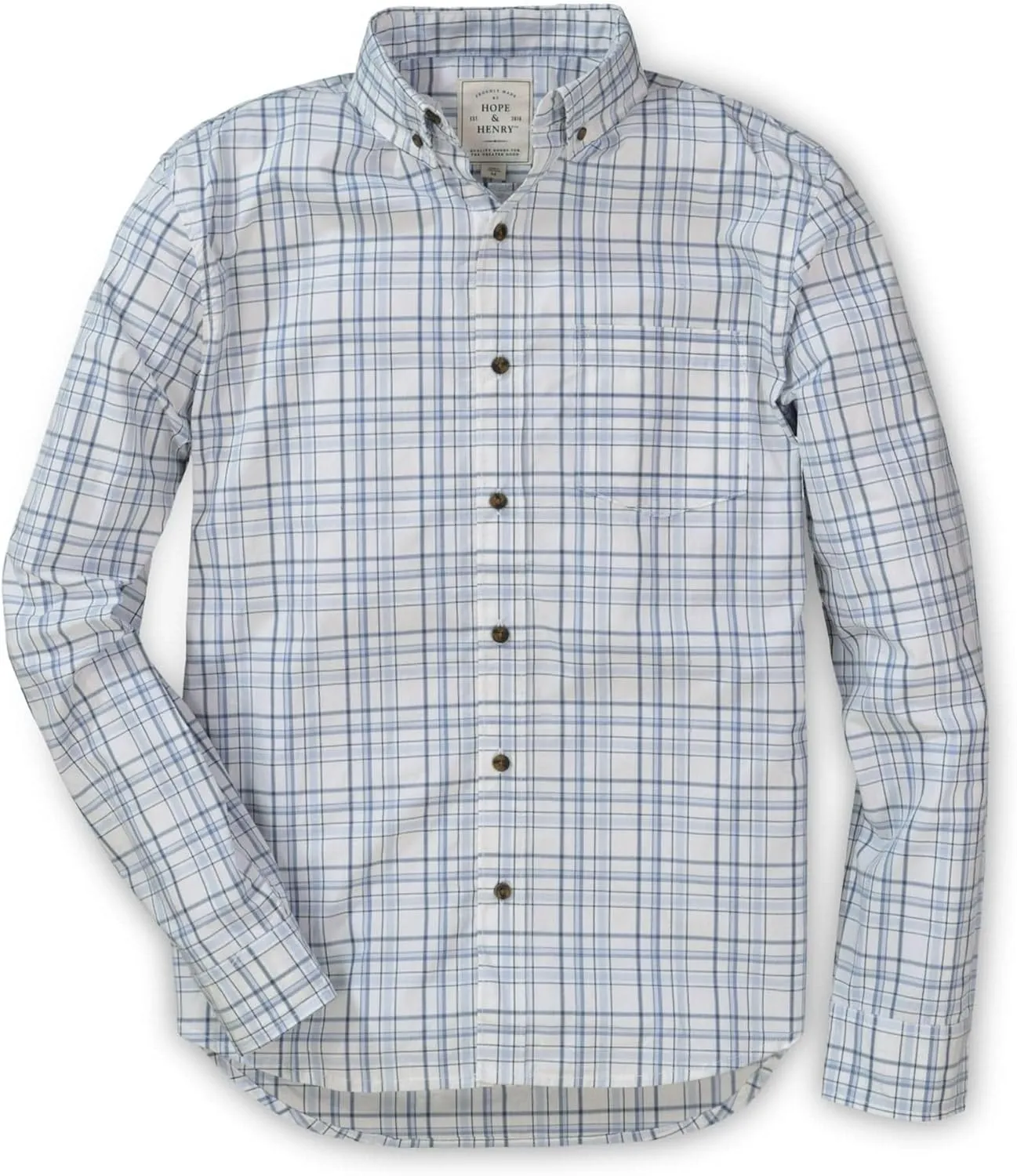 Hope & Henry Men's Long Sleeve Poplin Button Down Shirt