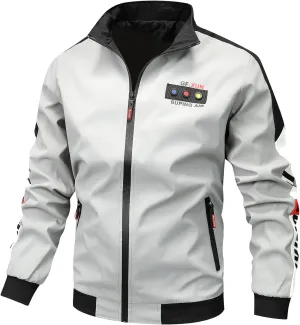 INR Fashion Jacket for Men Lightweight Spring and Fall Trench Men's Coat Trend Print Baseball Sweatshirt Casual Outdoor Coat