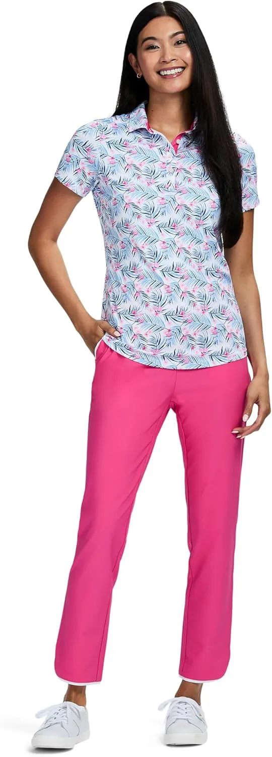 IZOD Women's Shirt Performance Stretch Golf Collared Short Sleeve