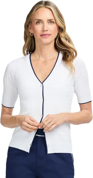 IZOD Women's Short Sleeve Cardigan Sweater
