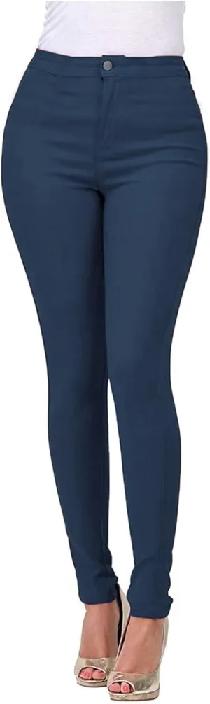 Jeggings for Women Tummy Control Jeans High Waisted Stretchy Elastic Pants Pull-on Sexy Brown Denim Pants
