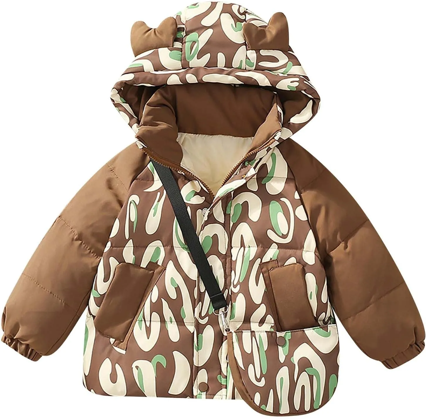 Kids Toddler Baby Girls Boys Winter Warm Thick Solid Cotton Long Sleeve Padded Jacket Coat Teen Boys (Coffee, 5-6 Years)