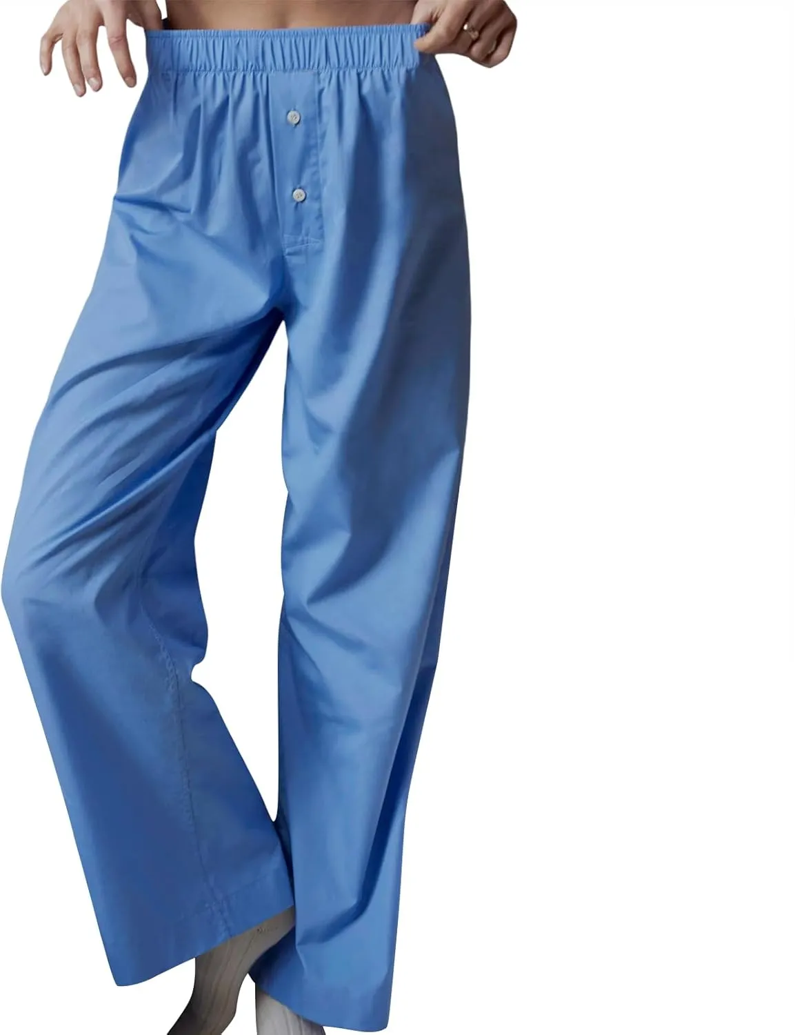 Kimydreama Women Y2k Striped Pants High Waist Drawstring Wide Leg Lounge Pants Pinstripe Pajama Pants PJ Trousers