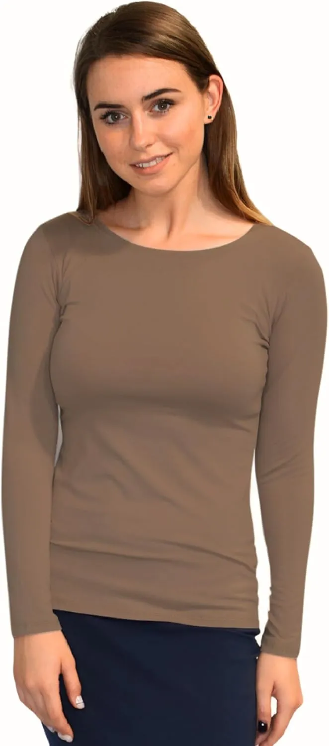 Kosher Casual High Neck Long Sleeve Top for Women Modest Layering Undershirt from