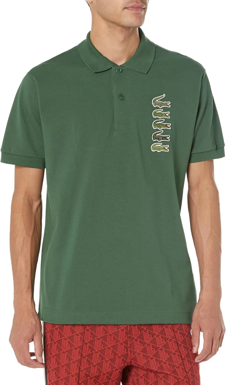 Lacoste Men's Short Sleeve Stacked Timeline Croc Polo Shirt