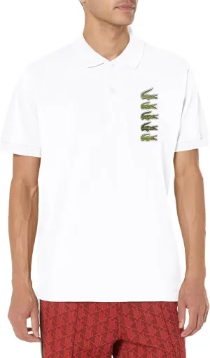 Lacoste Men's Short Sleeve Stacked Timeline Croc Polo Shirt