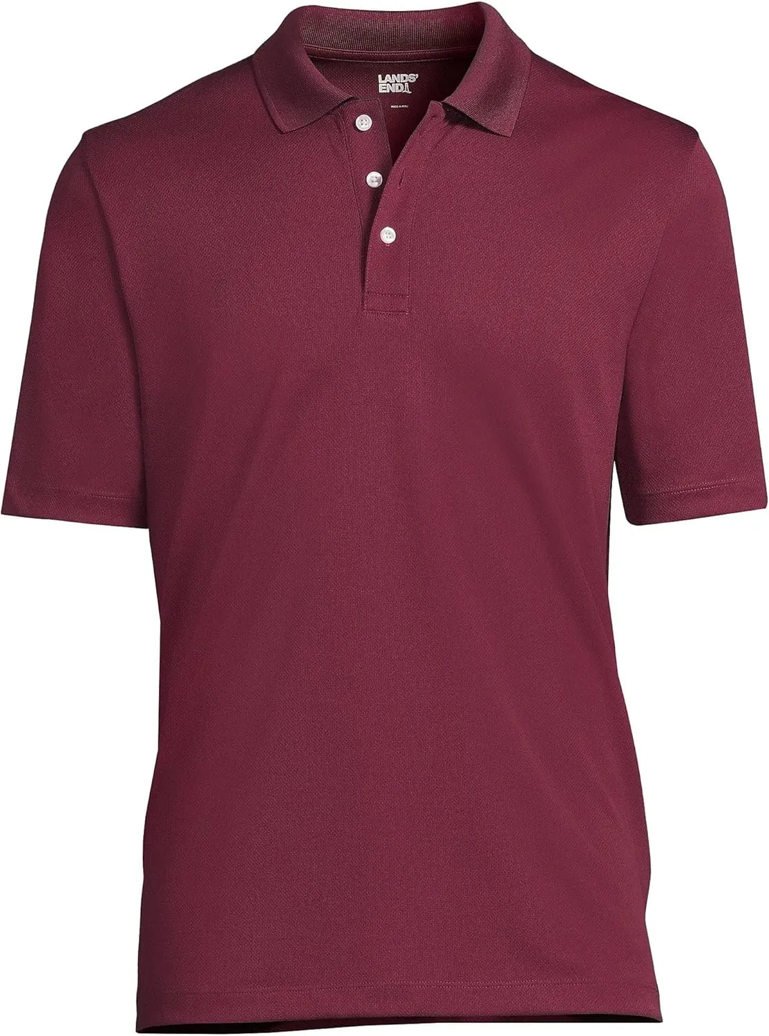 Lands' End Men's Short Sleeve Solid Active Polo Shirt