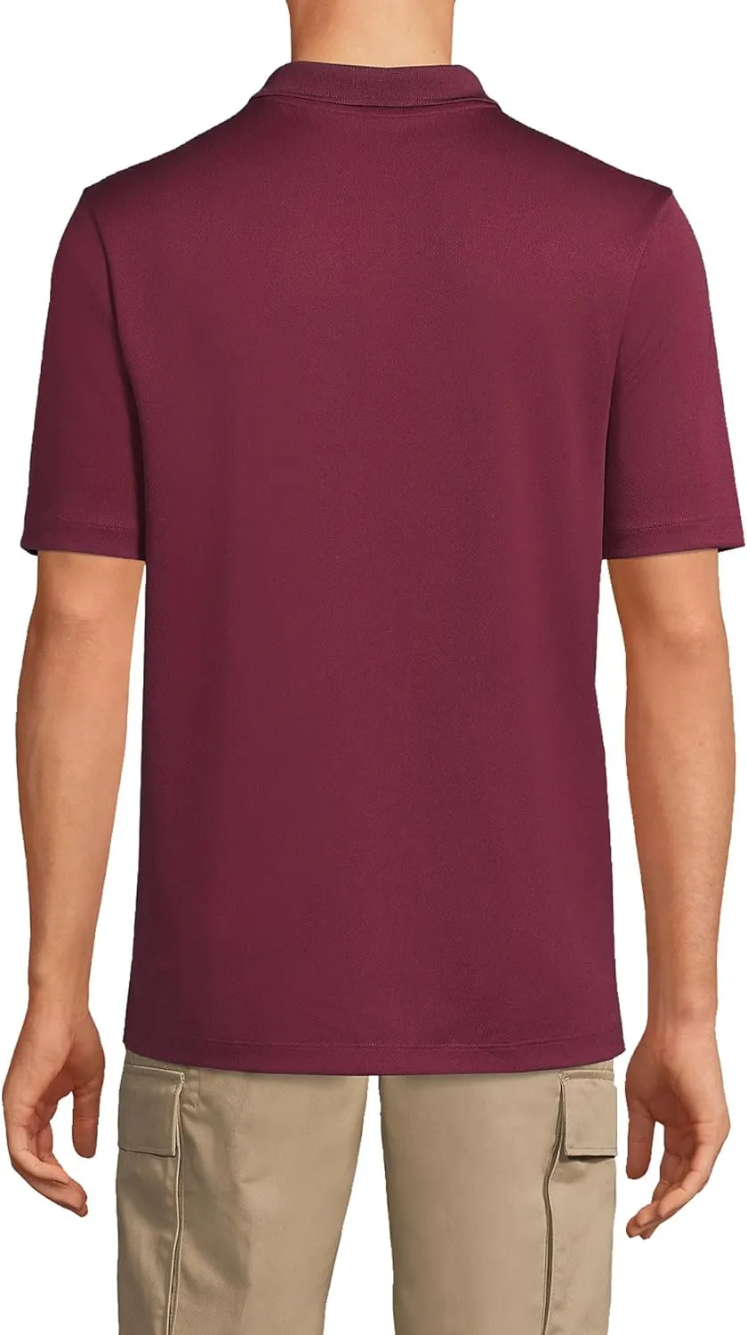 Lands' End Men's Short Sleeve Solid Active Polo Shirt