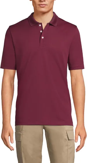 Lands' End Men's Short Sleeve Solid Active Polo Shirt