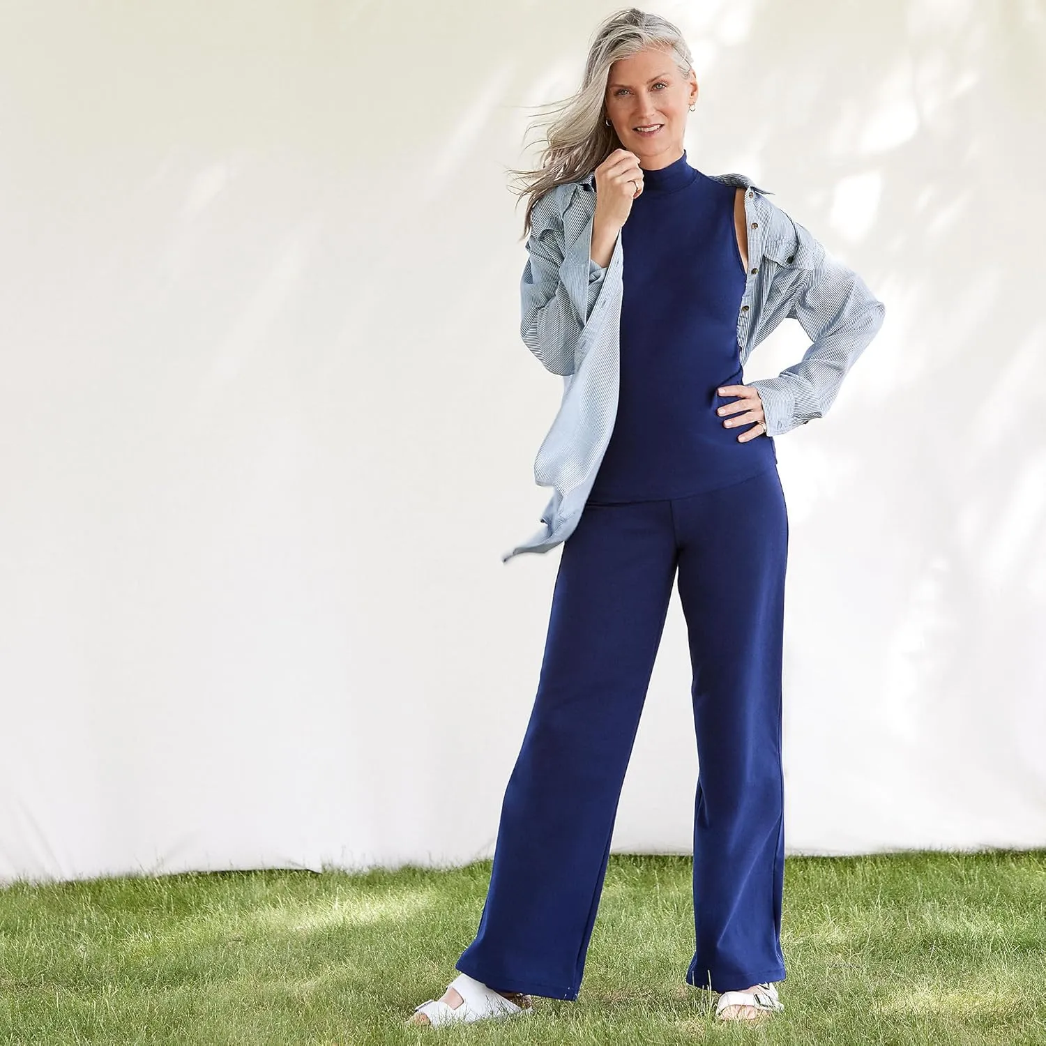 Lands' End Women's Starfish High Rise Wide Leg Pants
