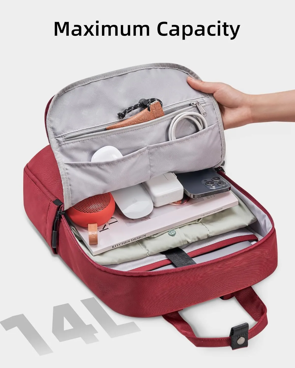 Large Casual Laptop Backpack  Lightweight Water-Resistant Travel Backpack for Work, College & Daily Commute, Fits 16-inch Laptop & 12.9-inch iPad