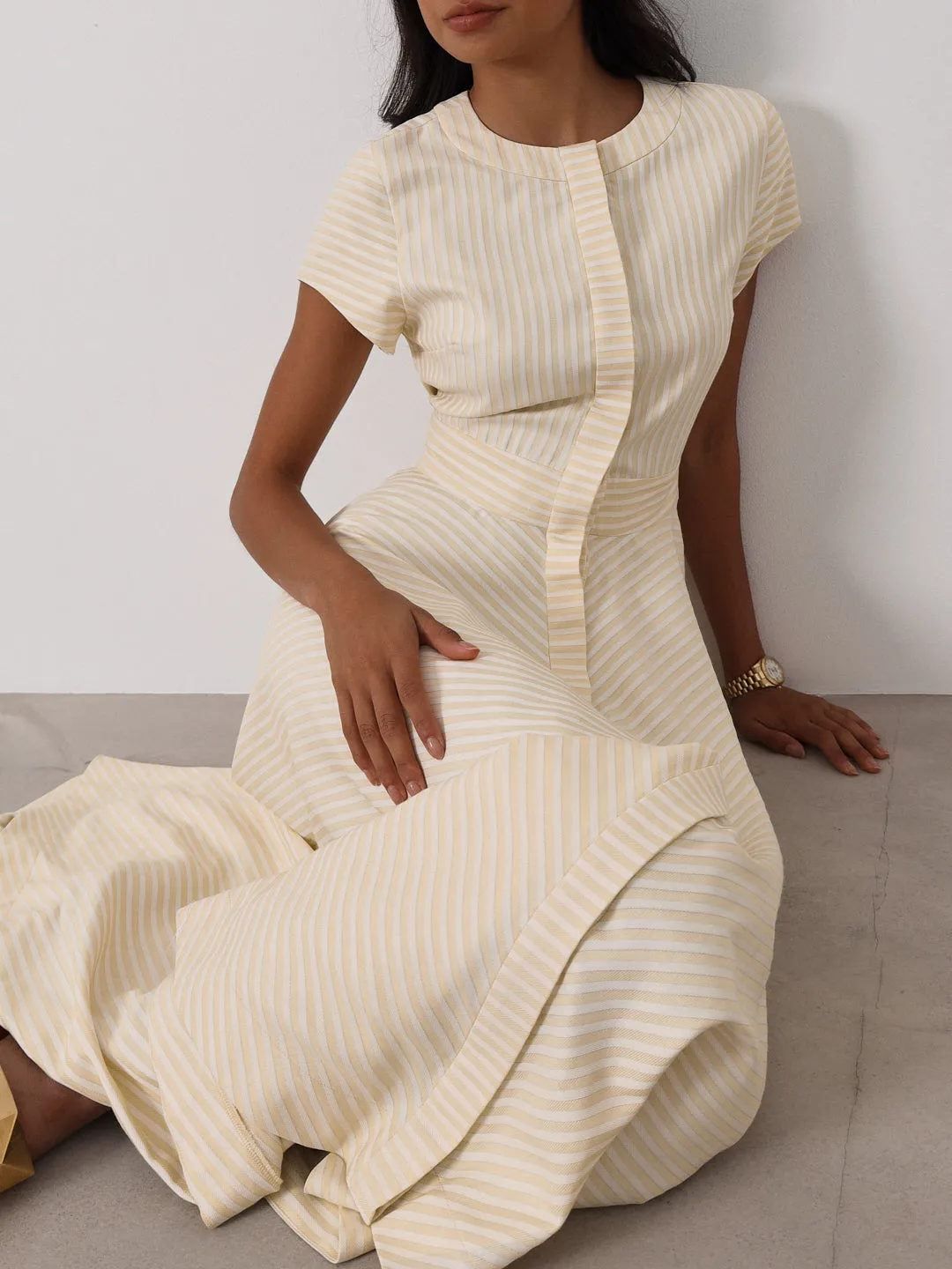 Leilani Stripe Dream Dress | Pastel Lemon