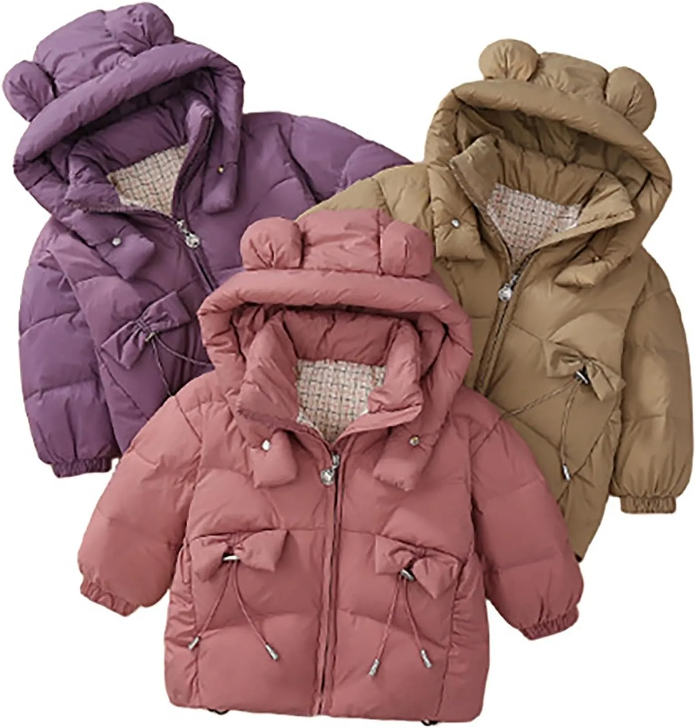 Lightweight Jacket for Kids Winter Warm Thick Solid Cotton Long Sleeve Padded Jacket Coat Clothes Winter Kids