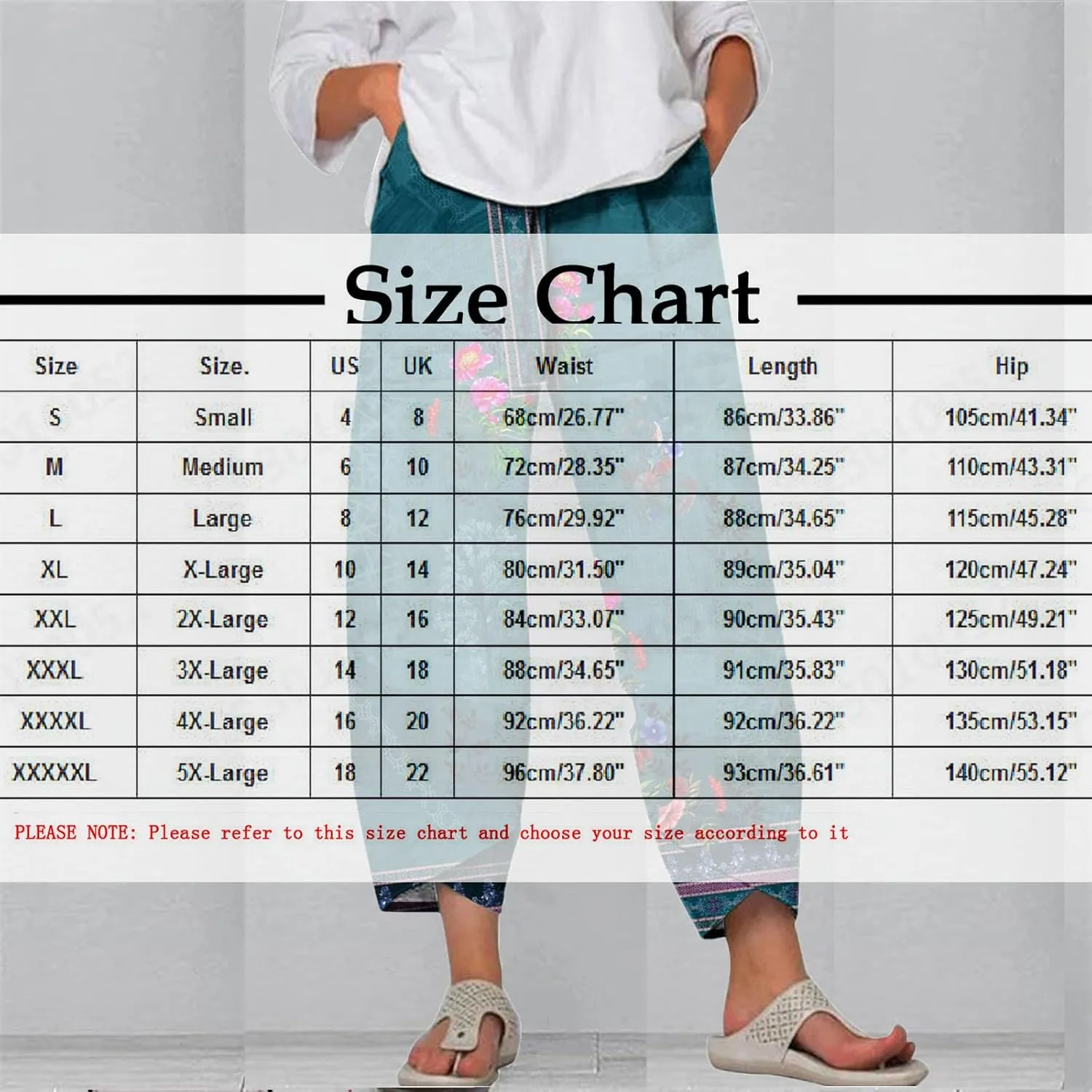 Linen Pants Women Casual Summer Cotton Cropped Tulip Pants Baggy Elastic Waisted Lounge Pants Trousers with Pockets
