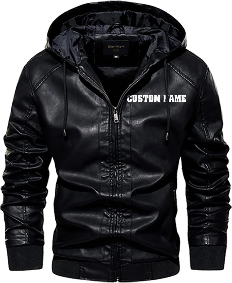 Lone Wolf, Vintage Wolf Biker Motorcycle Jacket, Personalized Men PU Leather Vest Coat Jackets
