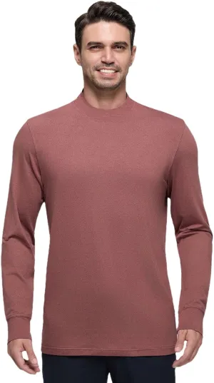 Long Sleeve Shirts for Men Mock Turtleneck Moisture Wicking Business Casual Pullover Undershirts Mens Tee Shirt Top