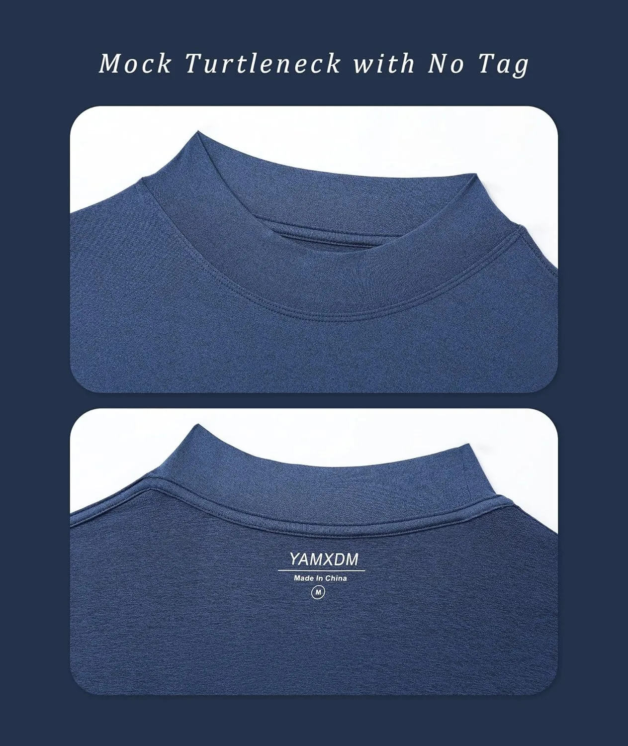 Long Sleeve Shirts for Men Mock Turtleneck Moisture Wicking Business Casual Pullover Undershirts Mens Tee Shirt Top