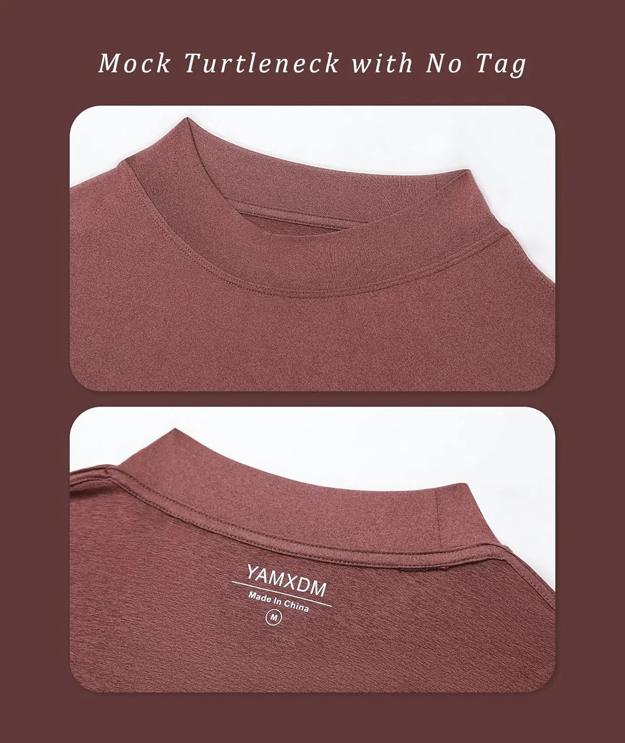Long Sleeve Shirts for Men Mock Turtleneck Moisture Wicking Business Casual Pullover Undershirts Mens Tee Shirt Top