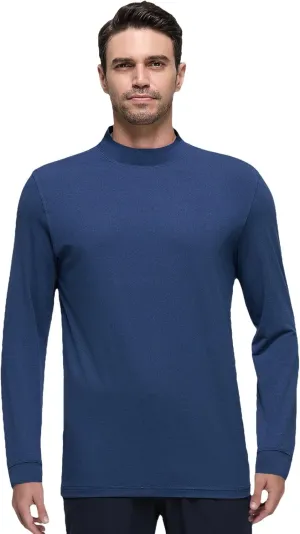 Long Sleeve Shirts for Men Mock Turtleneck Moisture Wicking Business Casual Pullover Undershirts Mens Tee Shirt Top