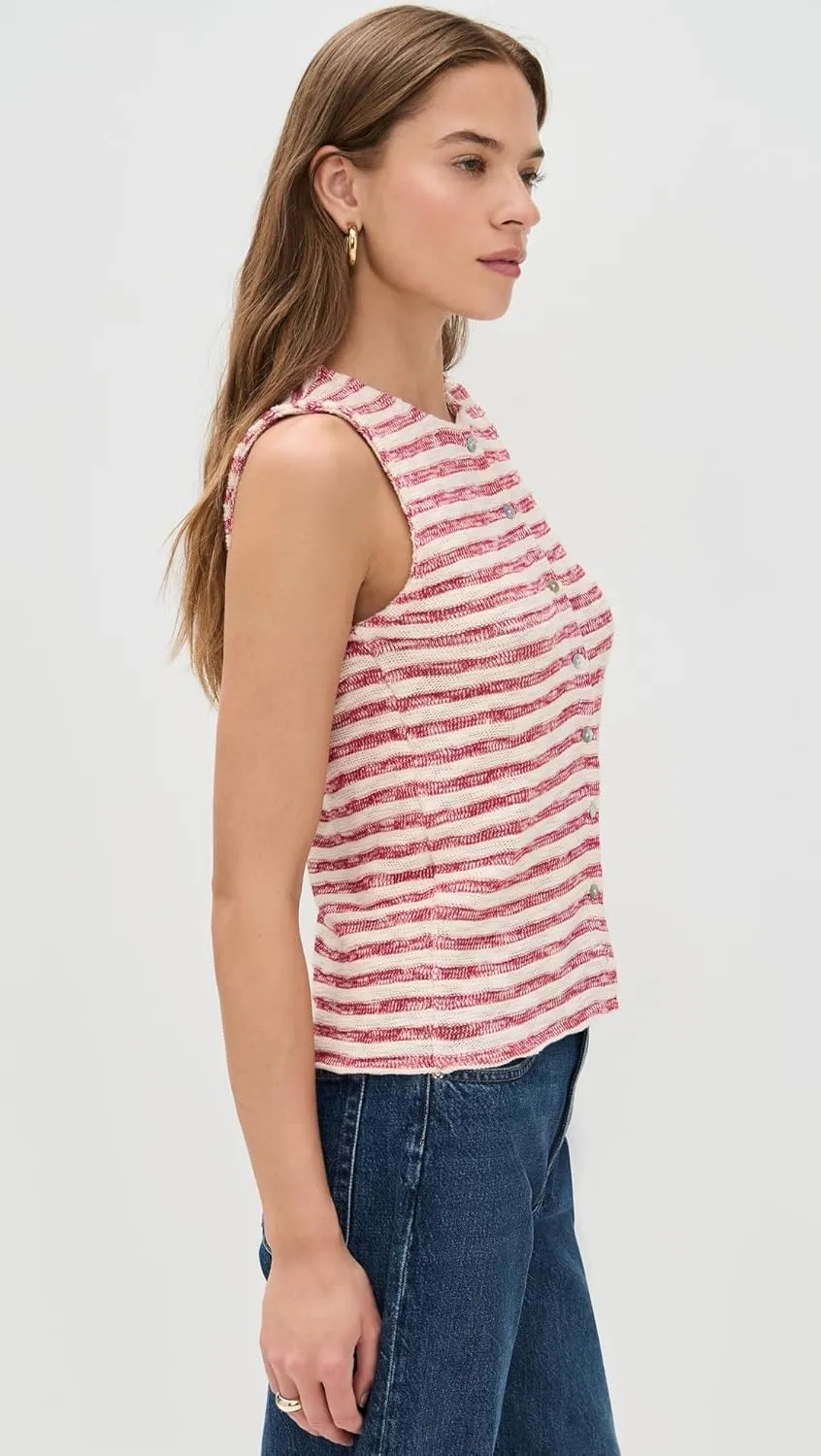 Madewell Women's Crew Neck Sweater Vest in Stripe