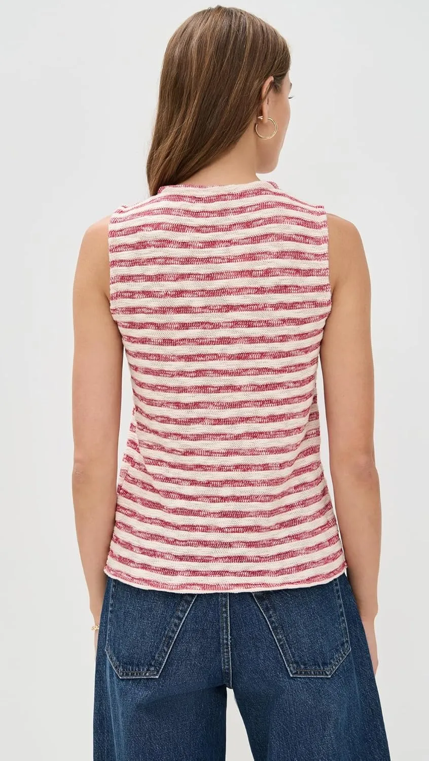 Madewell Women's Crew Neck Sweater Vest in Stripe