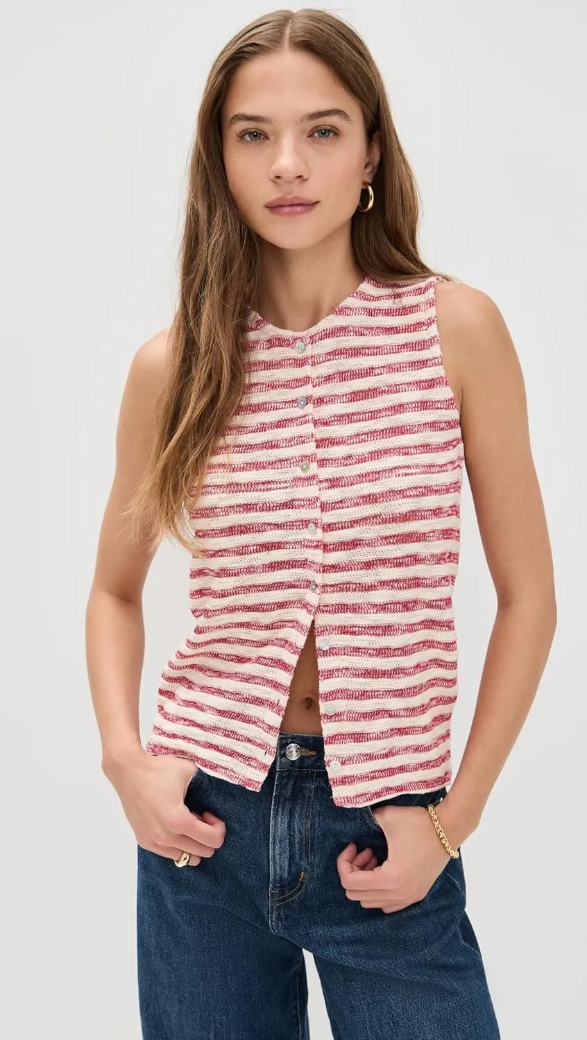 Madewell Women's Crew Neck Sweater Vest in Stripe