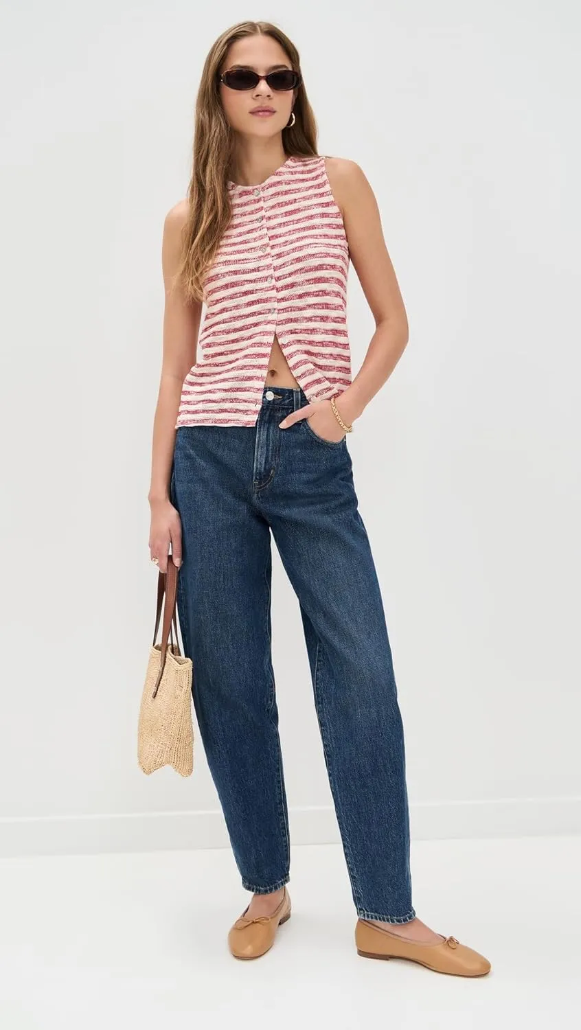 Madewell Women's Crew Neck Sweater Vest in Stripe