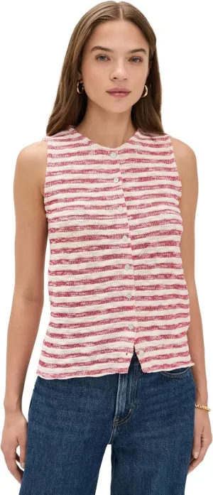 Madewell Women's Crew Neck Sweater Vest in Stripe
