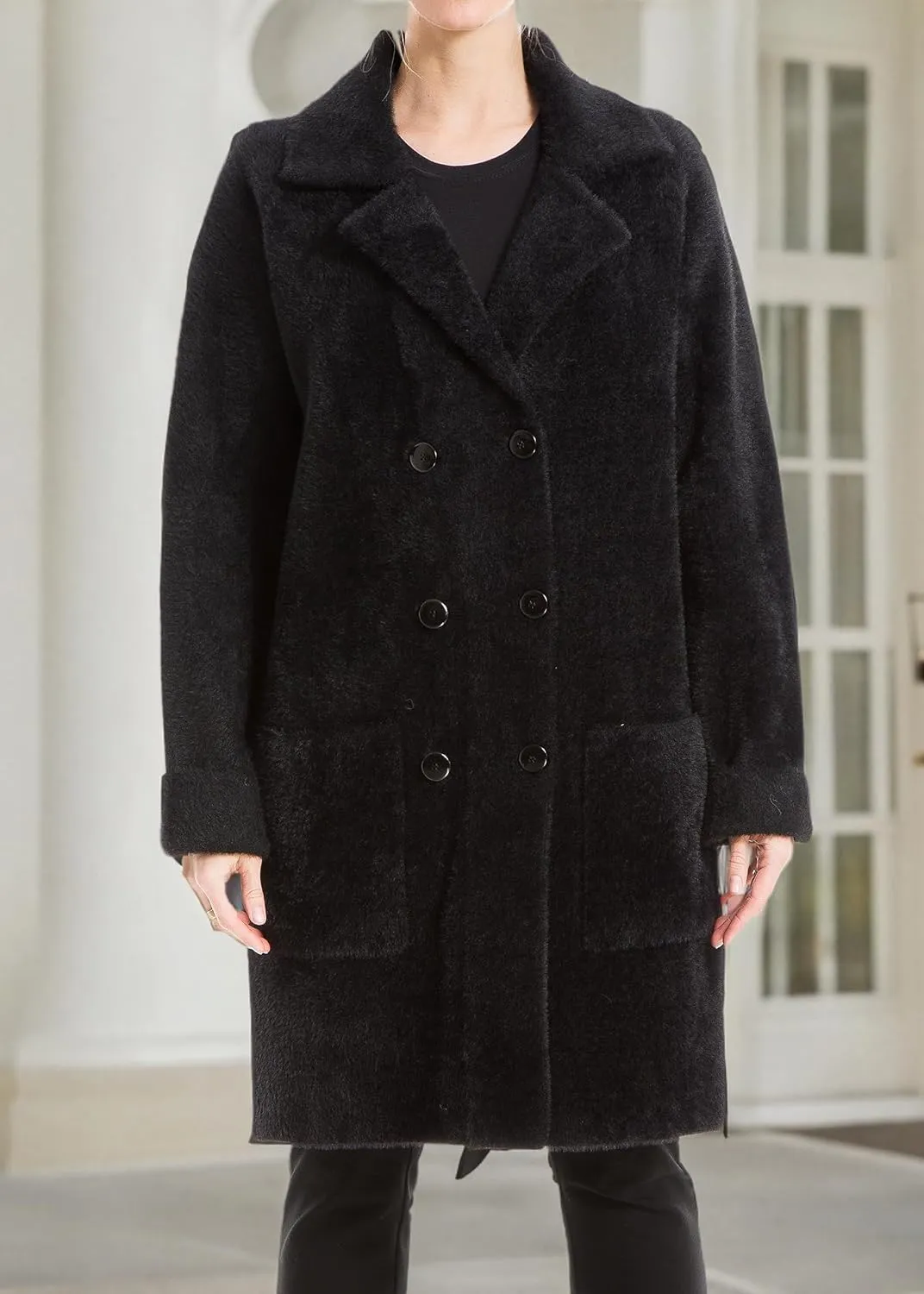 Max Studio Women's Mink Long Sleeve Sweater Coat