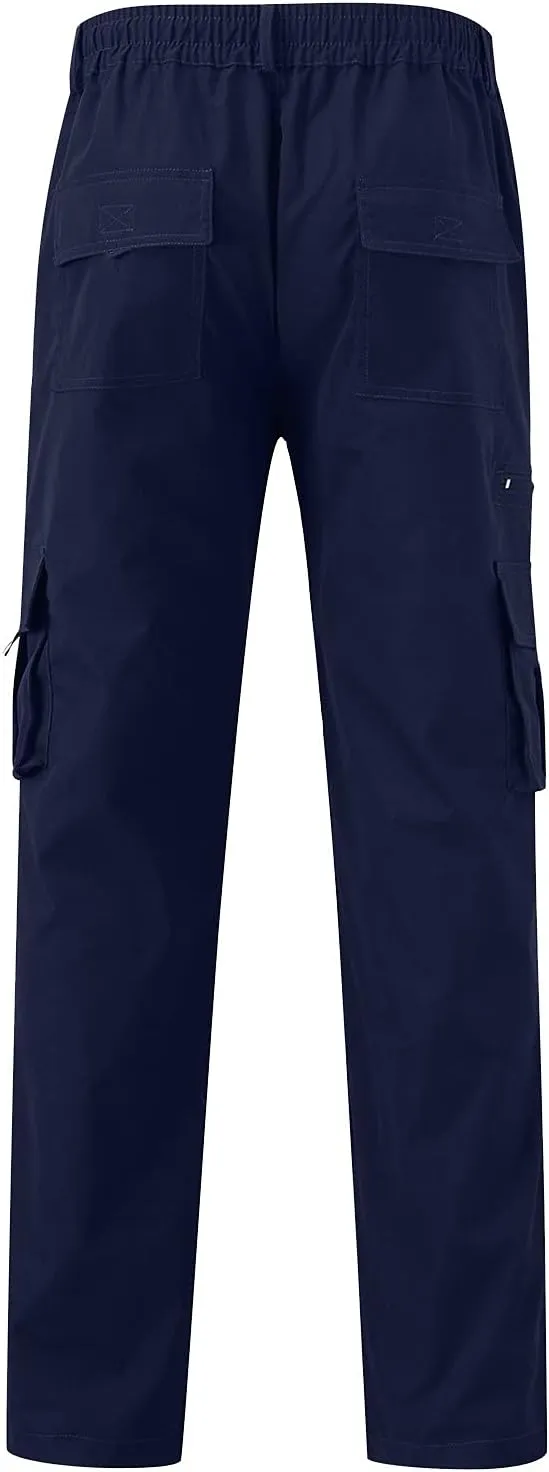 Mens Cargo Pants Casual Hiking Pants Joggers Athletic Pants Cotton Loose Straight Sweatpants for Men
