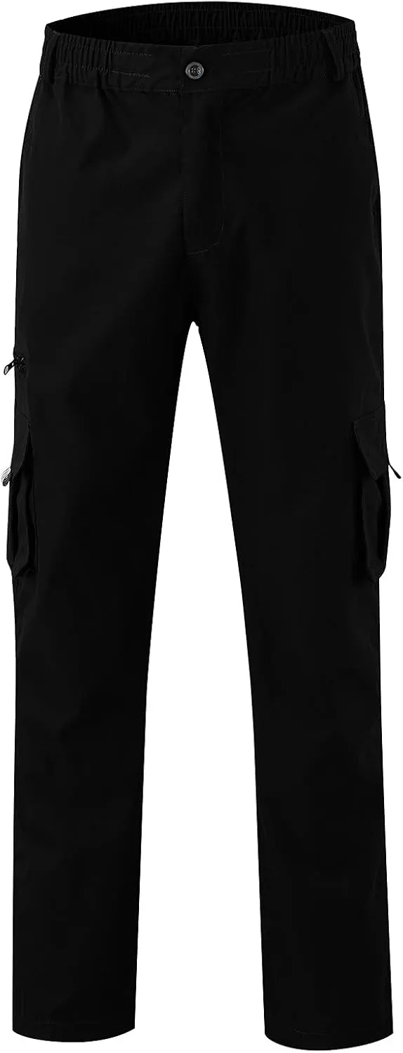 Mens Cargo Pants Casual Hiking Pants Joggers Athletic Pants Cotton Loose Straight Sweatpants for Men