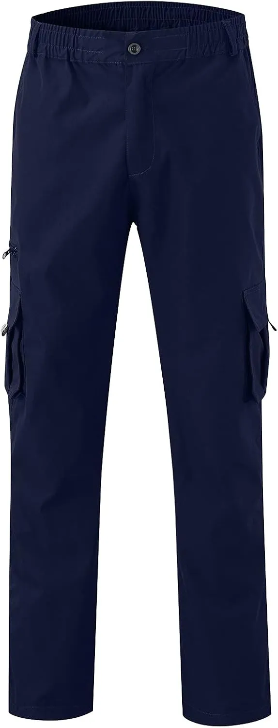 Mens Cargo Pants Casual Hiking Pants Joggers Athletic Pants Cotton Loose Straight Sweatpants for Men