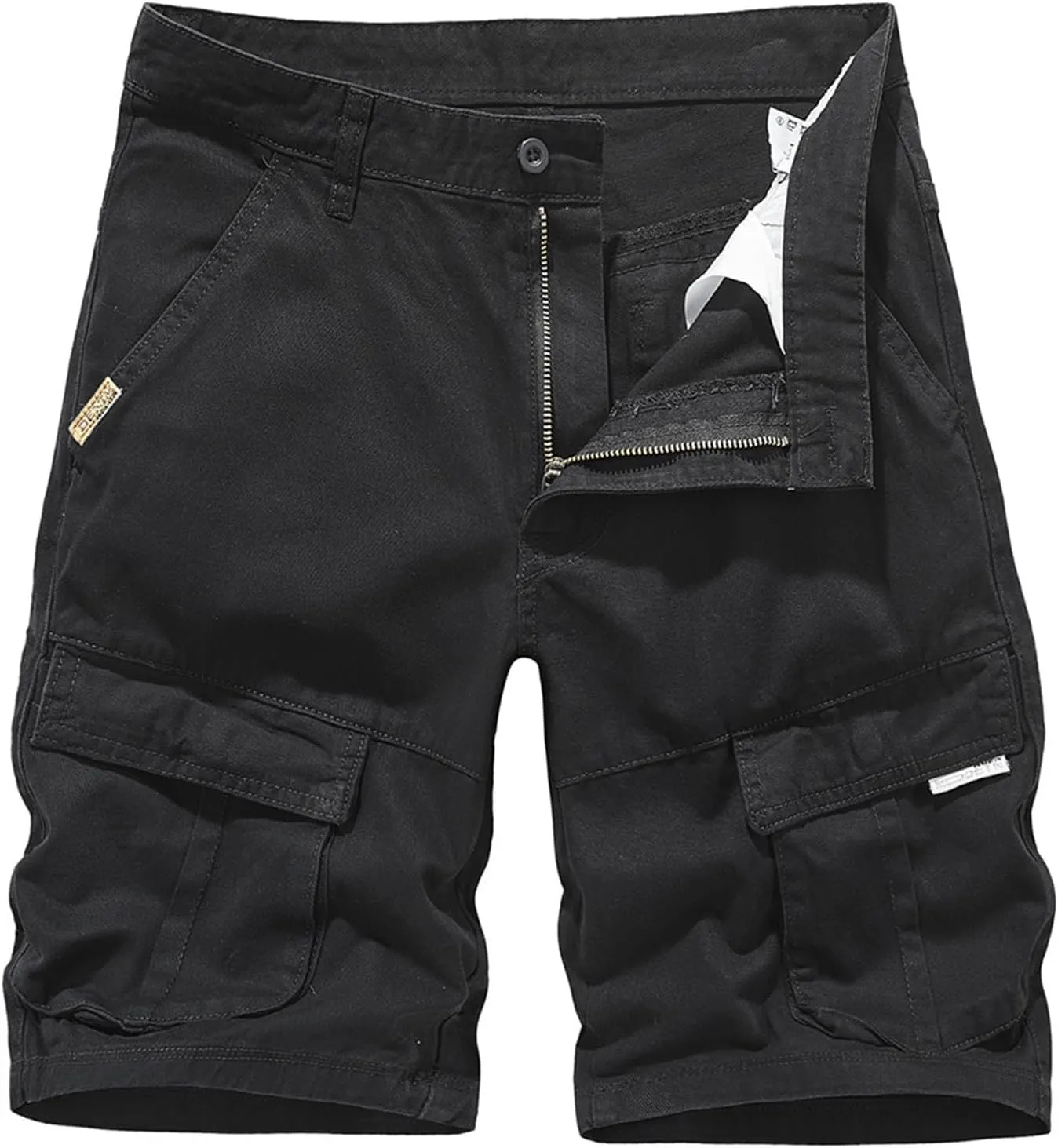 Mens Cargo Pants Knee Length Multi-Pockets High Waist Military Combat Hiking Fishing Shorts Straight Leg Baggy Jogger Bermuda