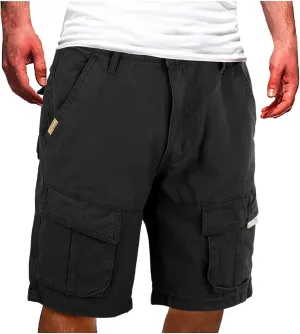 Mens Cargo Pants Knee Length Multi-Pockets High Waist Military Combat Hiking Fishing Shorts Straight Leg Baggy Jogger Bermuda