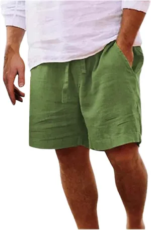 Mens Casual Drawstring Beach Shorts Lightweight Summer Yoga Golf Shorts with Pockets Trendy Resort Wear Shorts for Men