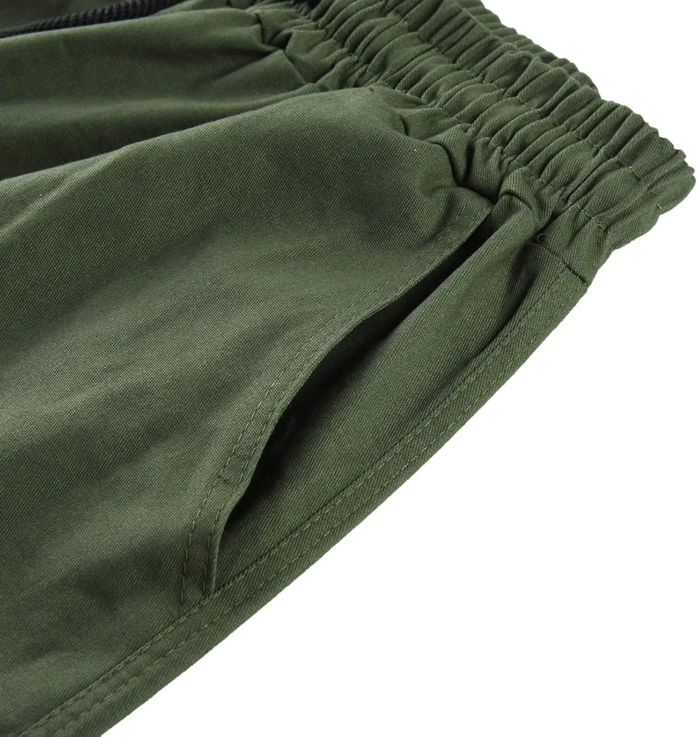 Mens Casual Jogger Pants, Relaxed Fit Cargo Pants, Solid Drawstring Sweatpants, Hiking Outdoor Twill Sport Pants